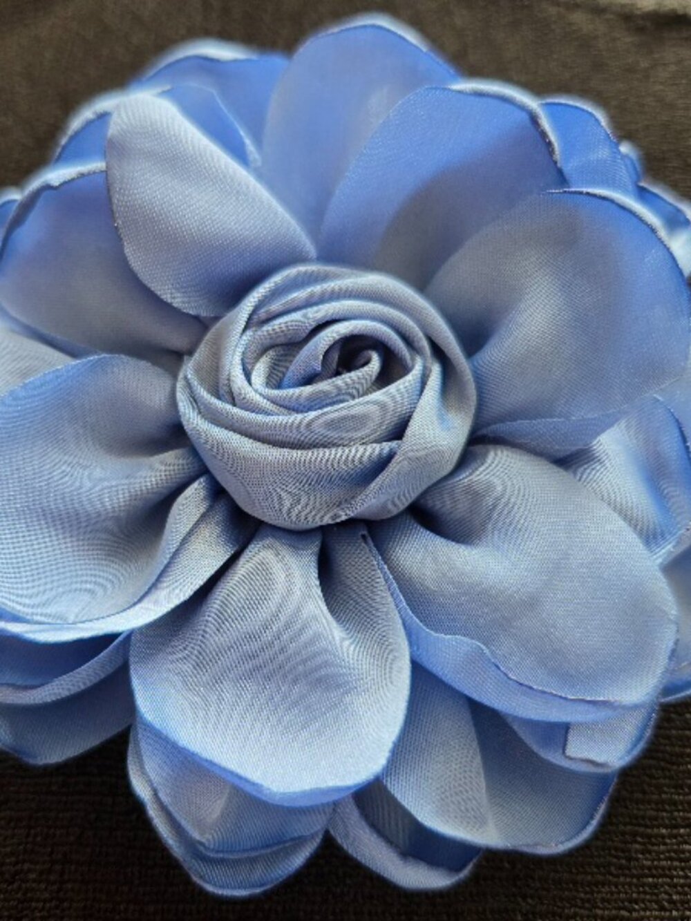 Satin Floral Brooch in Light Blue